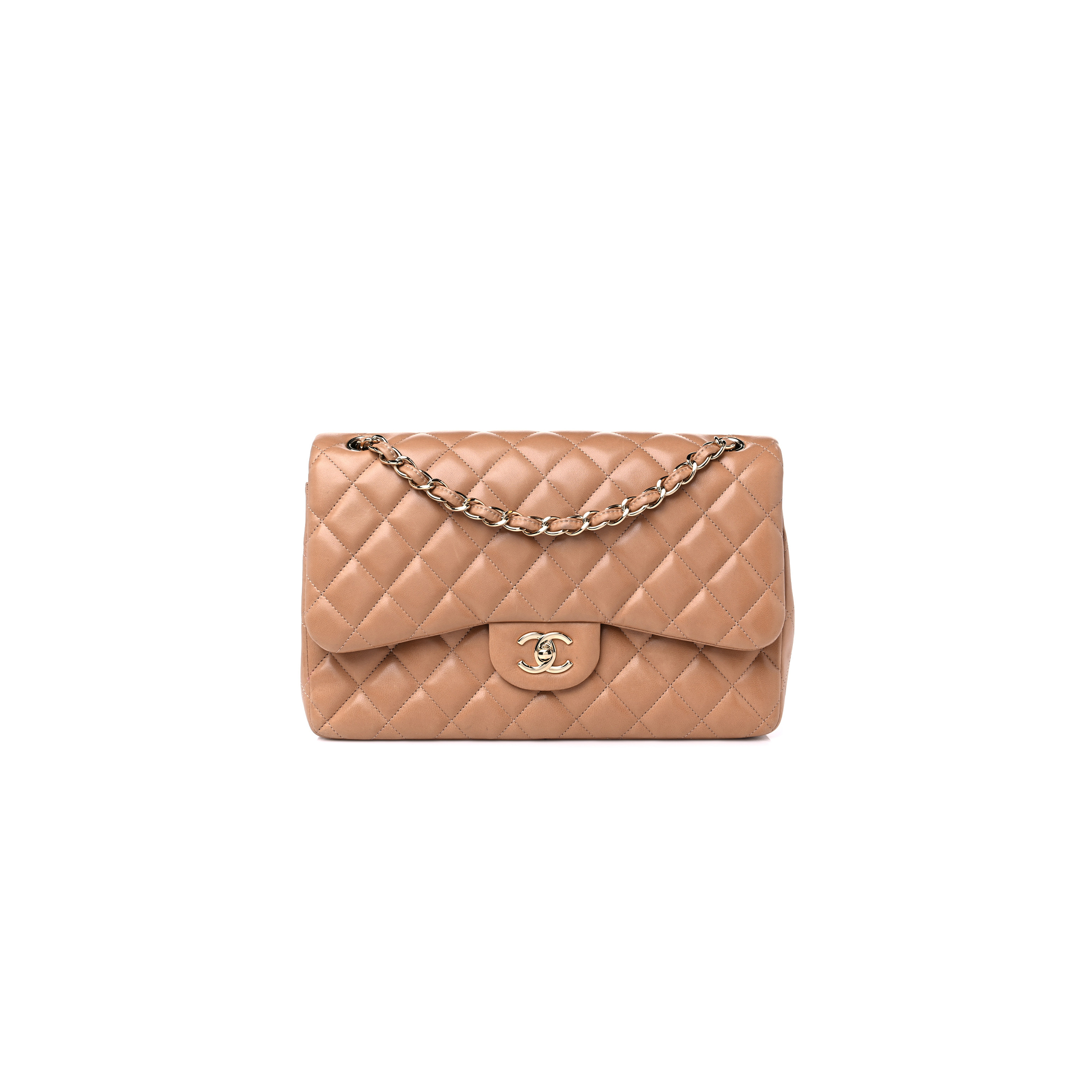 CHANEL LAMBSKIN QUILTED JUMBO DOUBLE FLAP 1206523 (30*20*9cm)